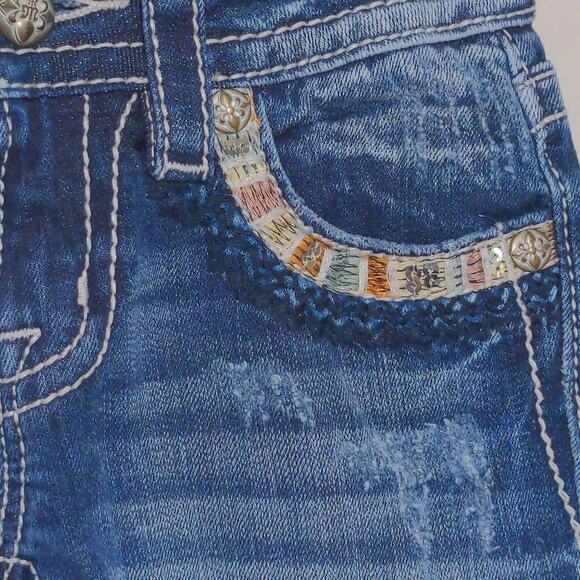 Miss Me Mid-Rise Embellished Skinny Jeans in Blue – Size 24 – EUC - Picture 7 of 15